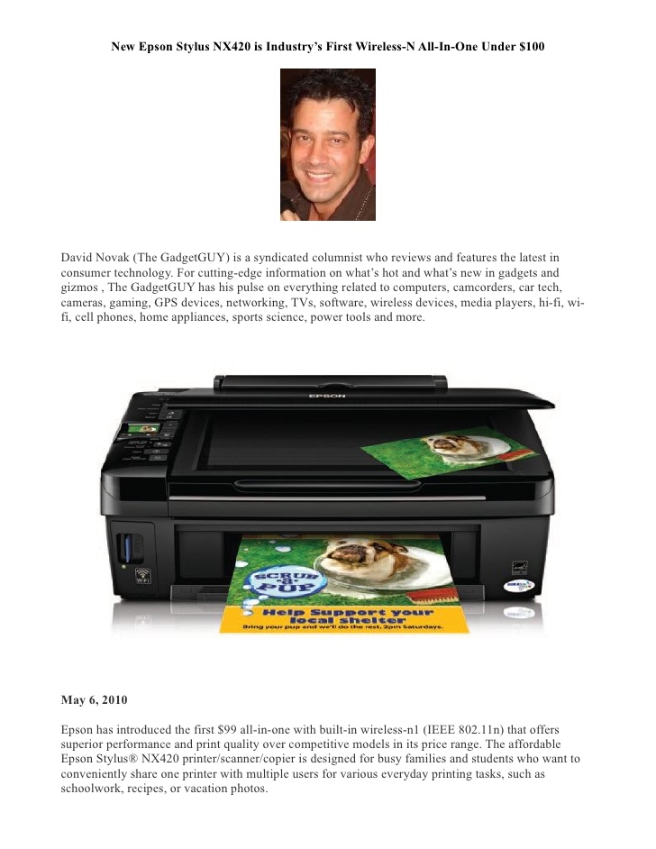 Epson Stylus Nx420 Printer Software For Mac